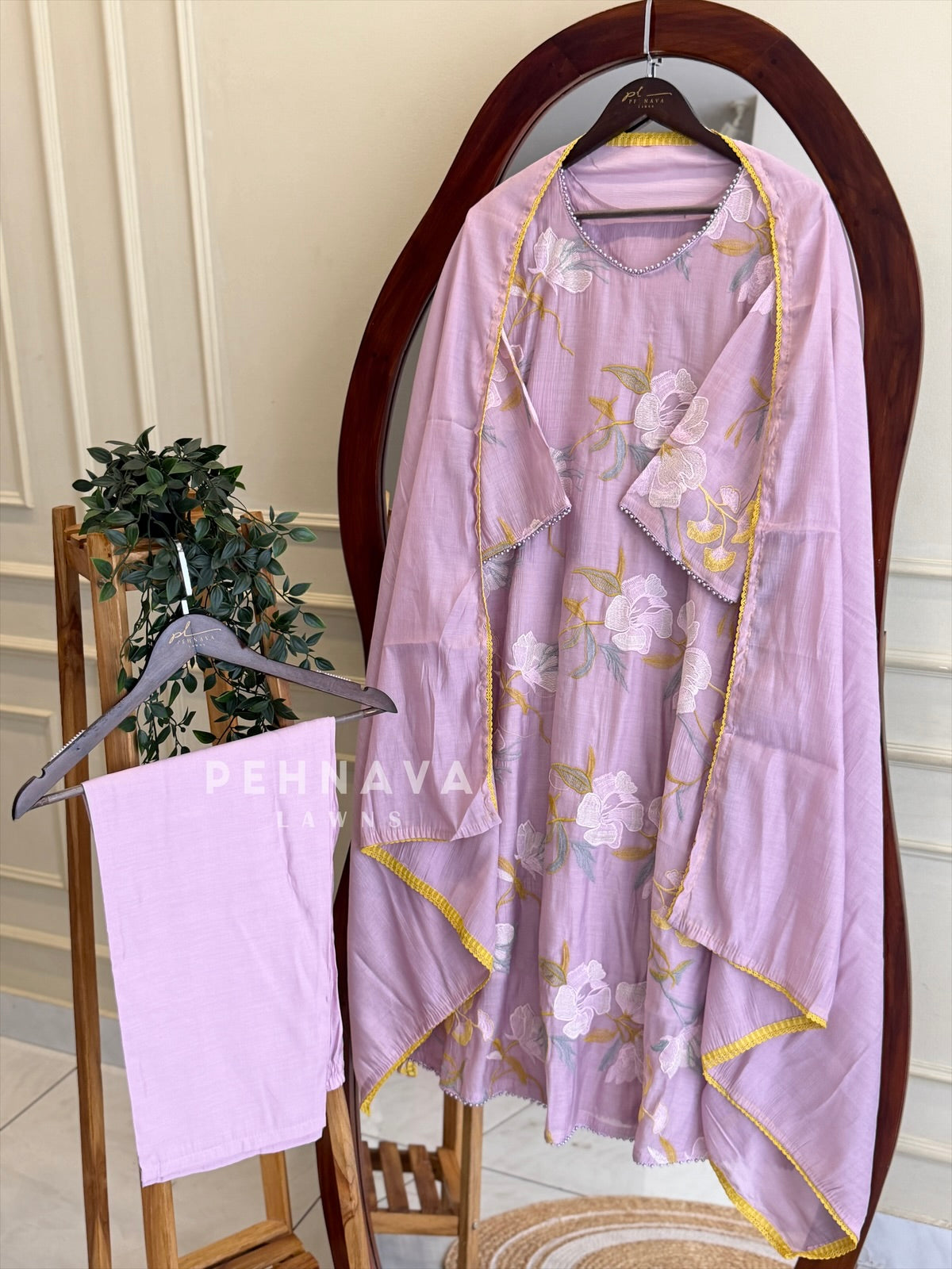 Floral Embroidered Suit Set