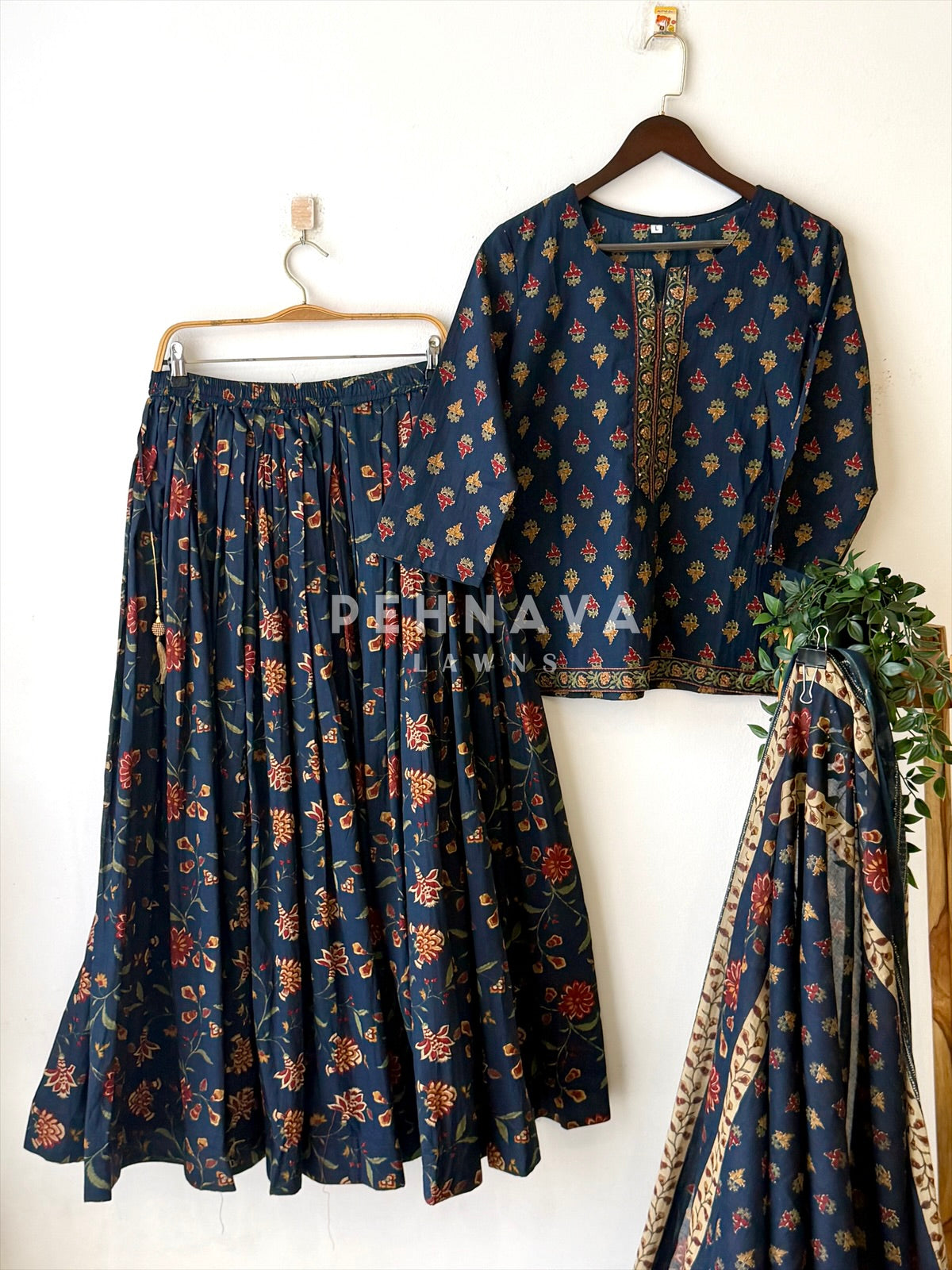 Floral Block Print Skirt Set 456