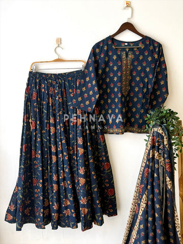 Floral Block Print Skirt Set 456