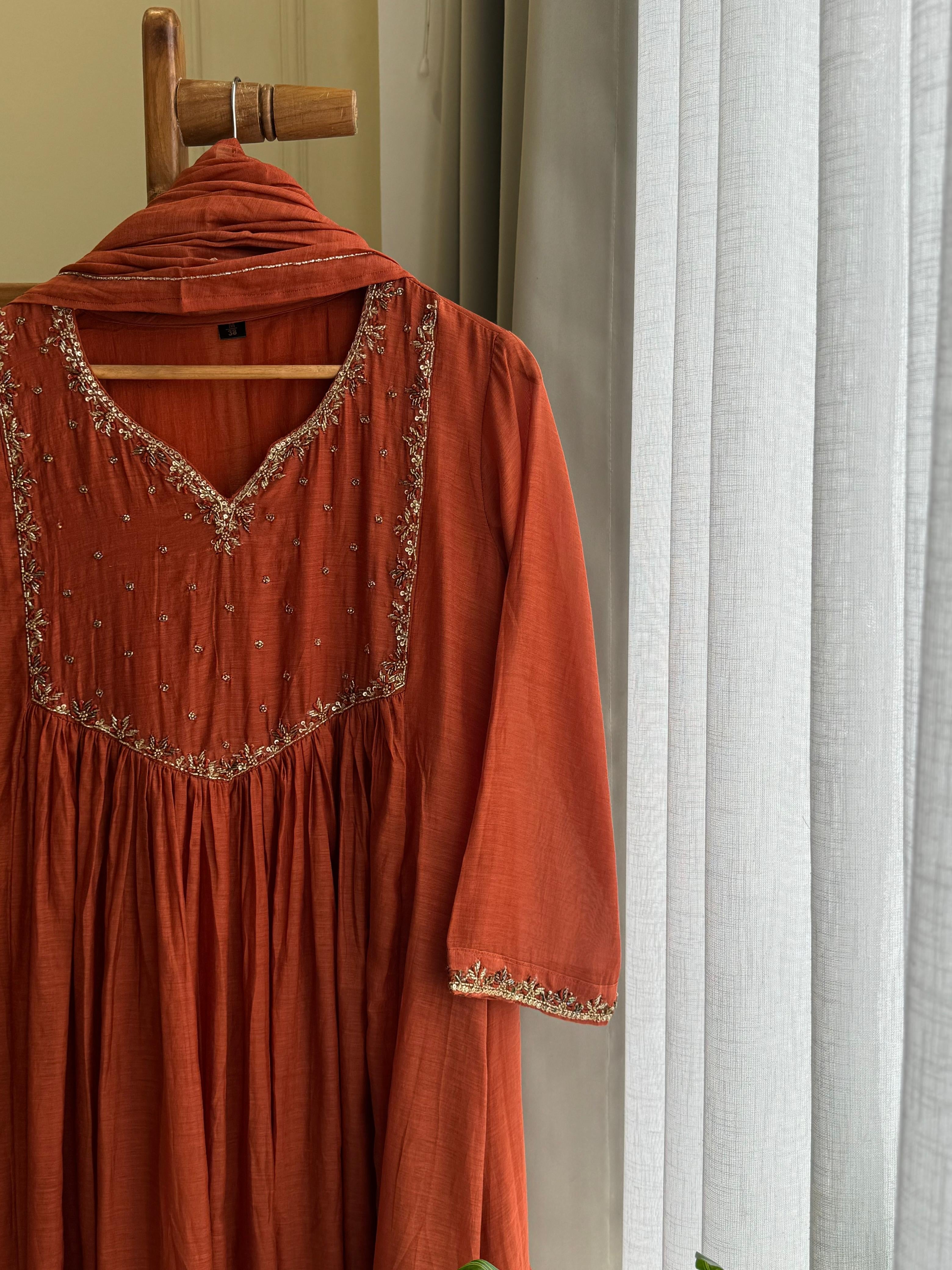 Pure Mul-chandheri Handworked Suit