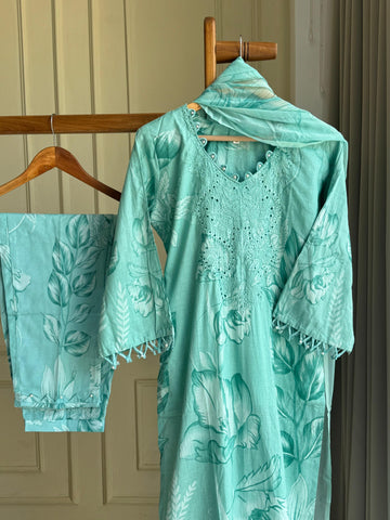 Cotton Casuals with Self Embroidered Dupatta-3906