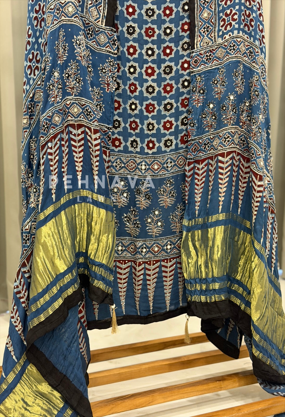 Ajrak Printed Unstitched Suit