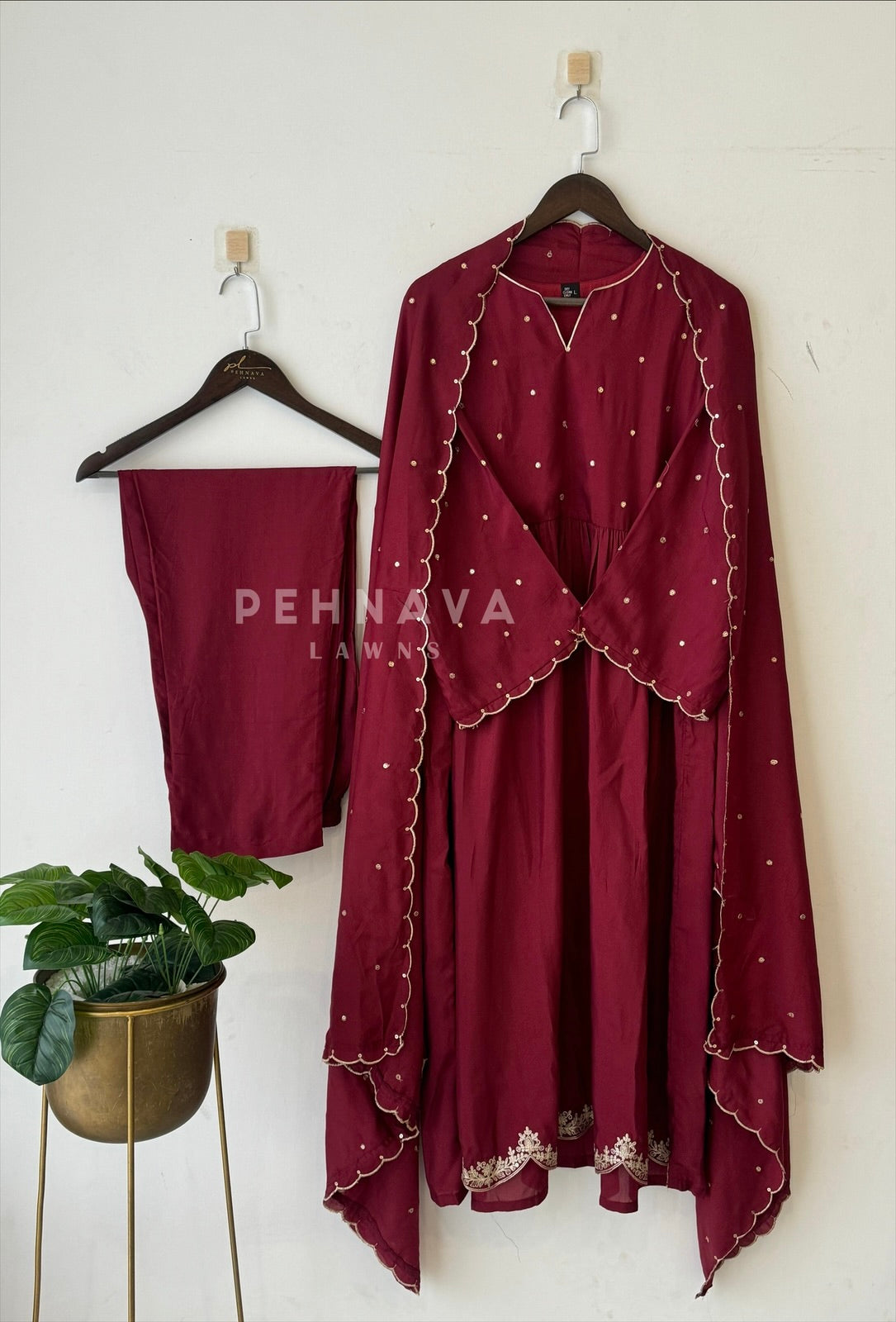 Muslin Gold Embroidery Suit 12601 - Pehnava Lawns