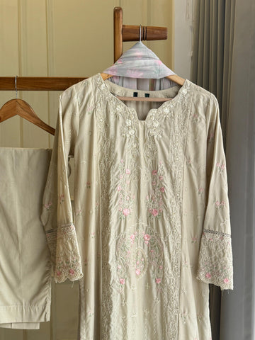 Binsaeed Pakistani Embroidered lawn Suit-0861
