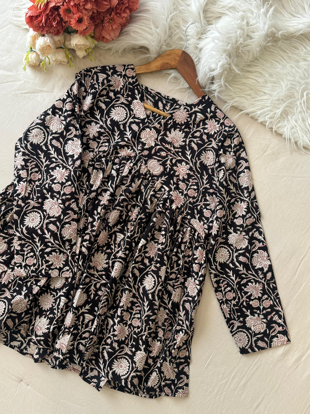 Casual Pure Cotton Block Printed Short Kurtis