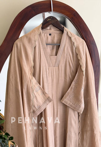 Pintuck V-Neck A-Line Suit Set