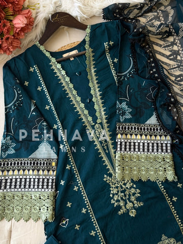 Cotton Embroidered suit 3375