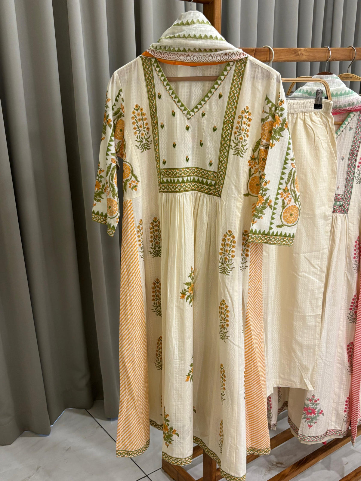 Cotton Floral Anarkali suit-2793