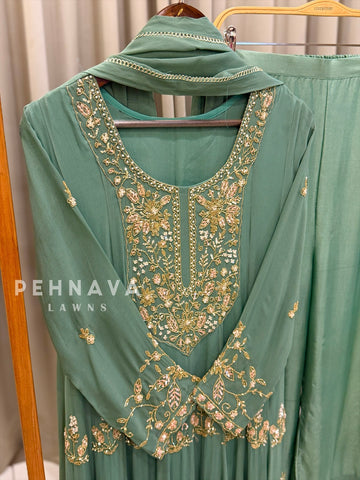 Heavy Handworked Anarkali Attire