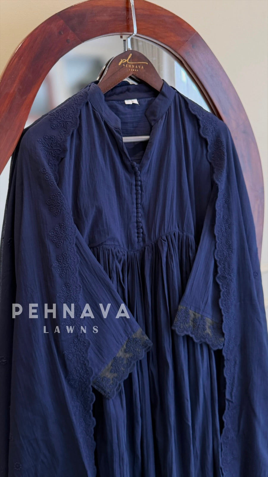 Lace-Trimmed Kurta Set-6404