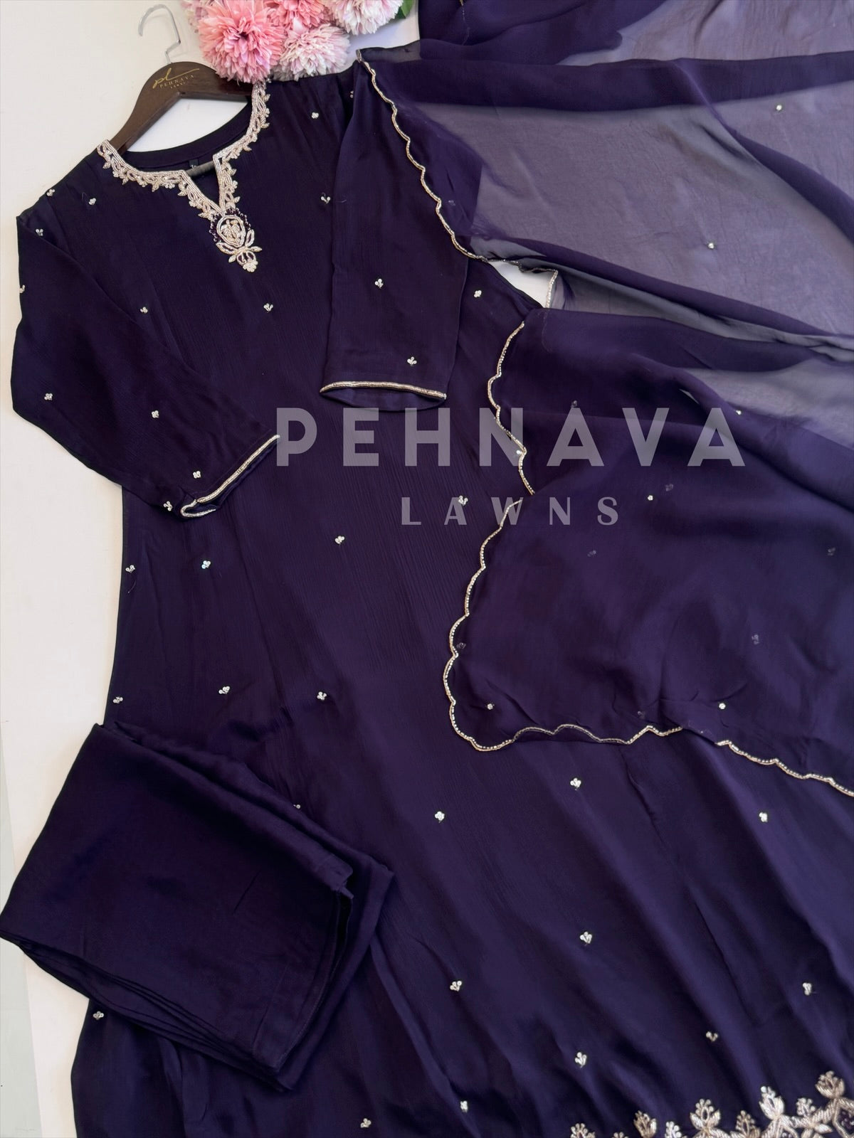 Chinon Premium Suit Set - Pehnava Lawns