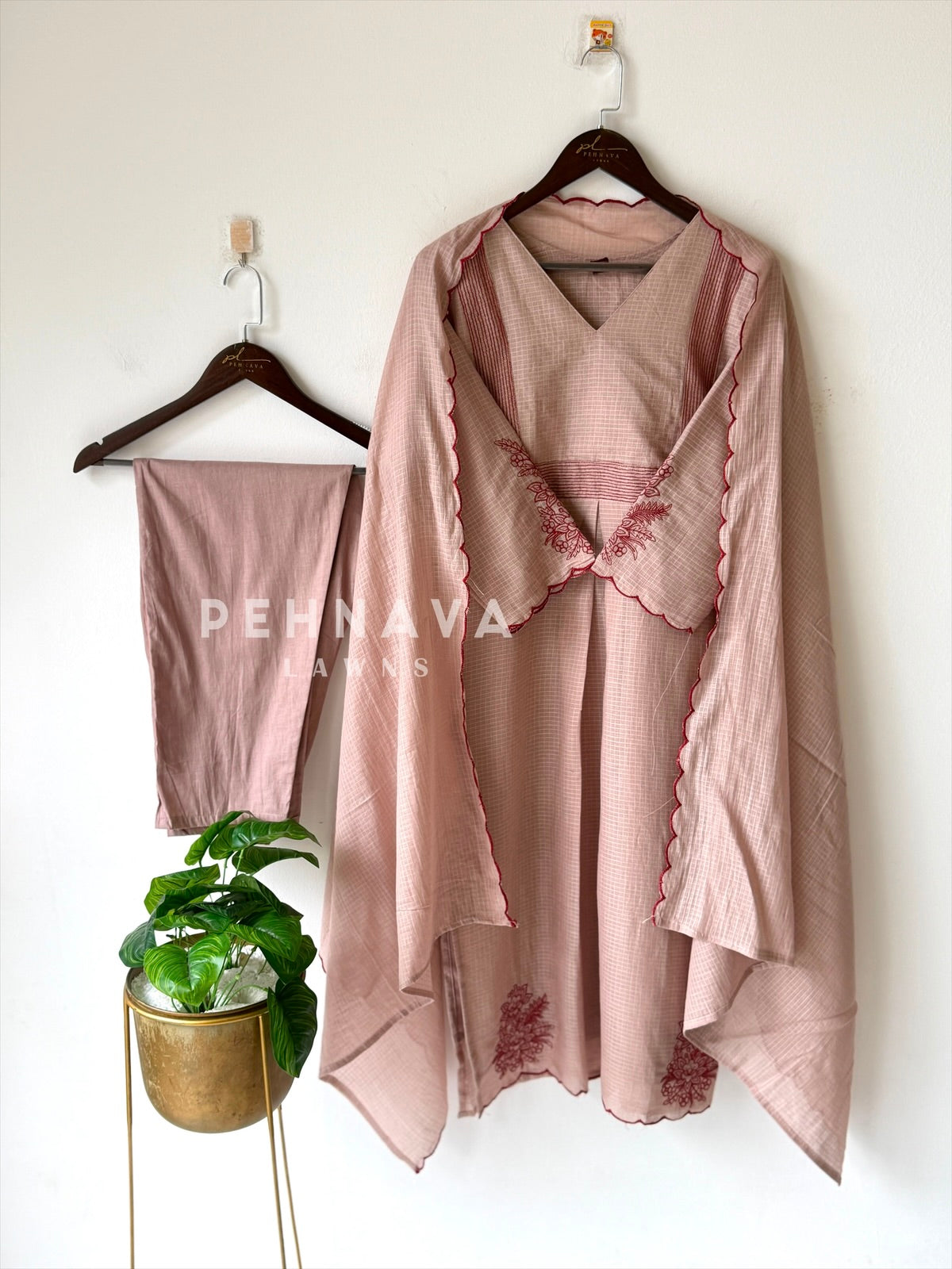 Cotacheck Embroidered Suit 13081 - Pehnava Lawns