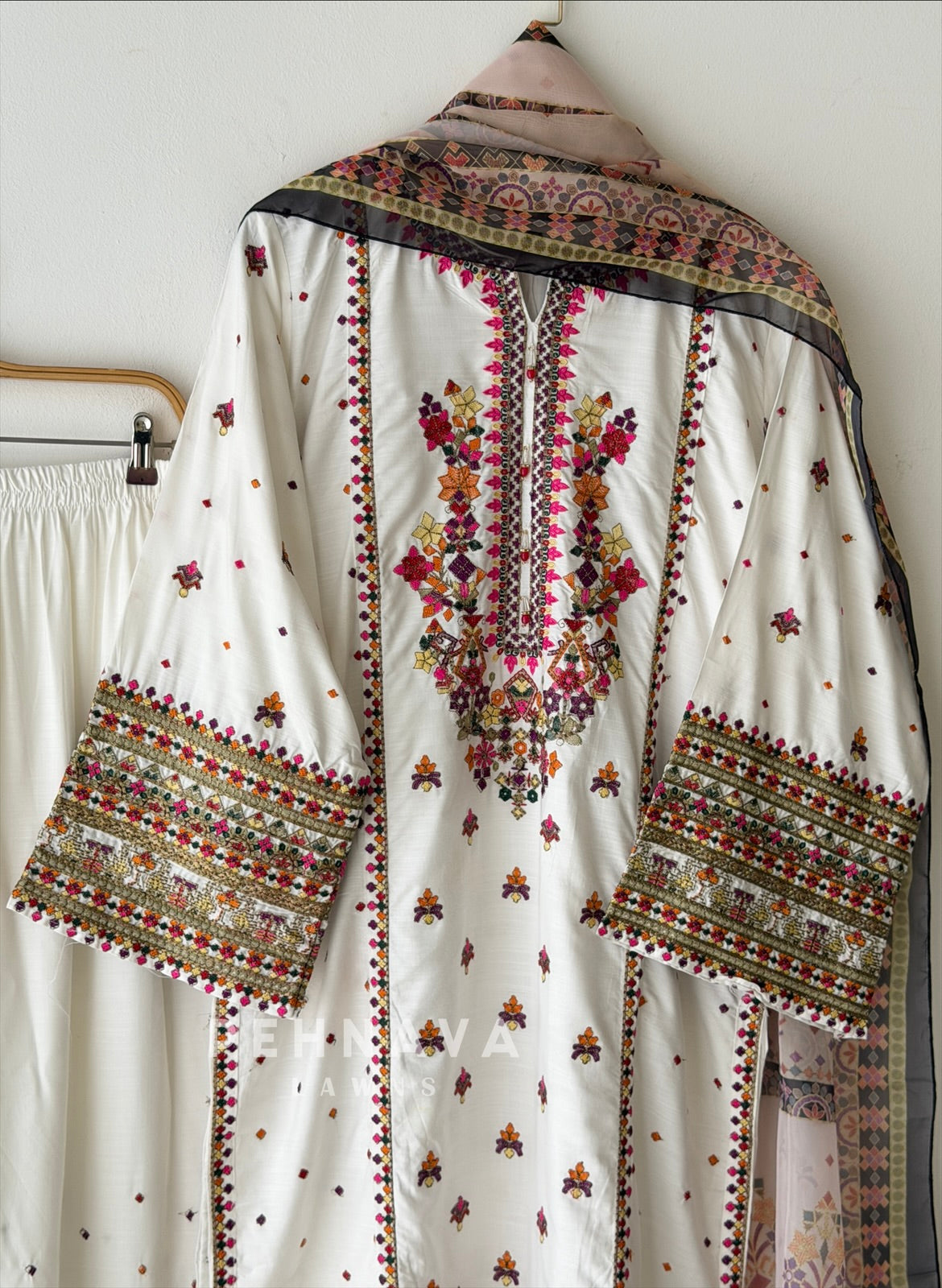 Heavy Floral Embroidered Ensemble T1153
