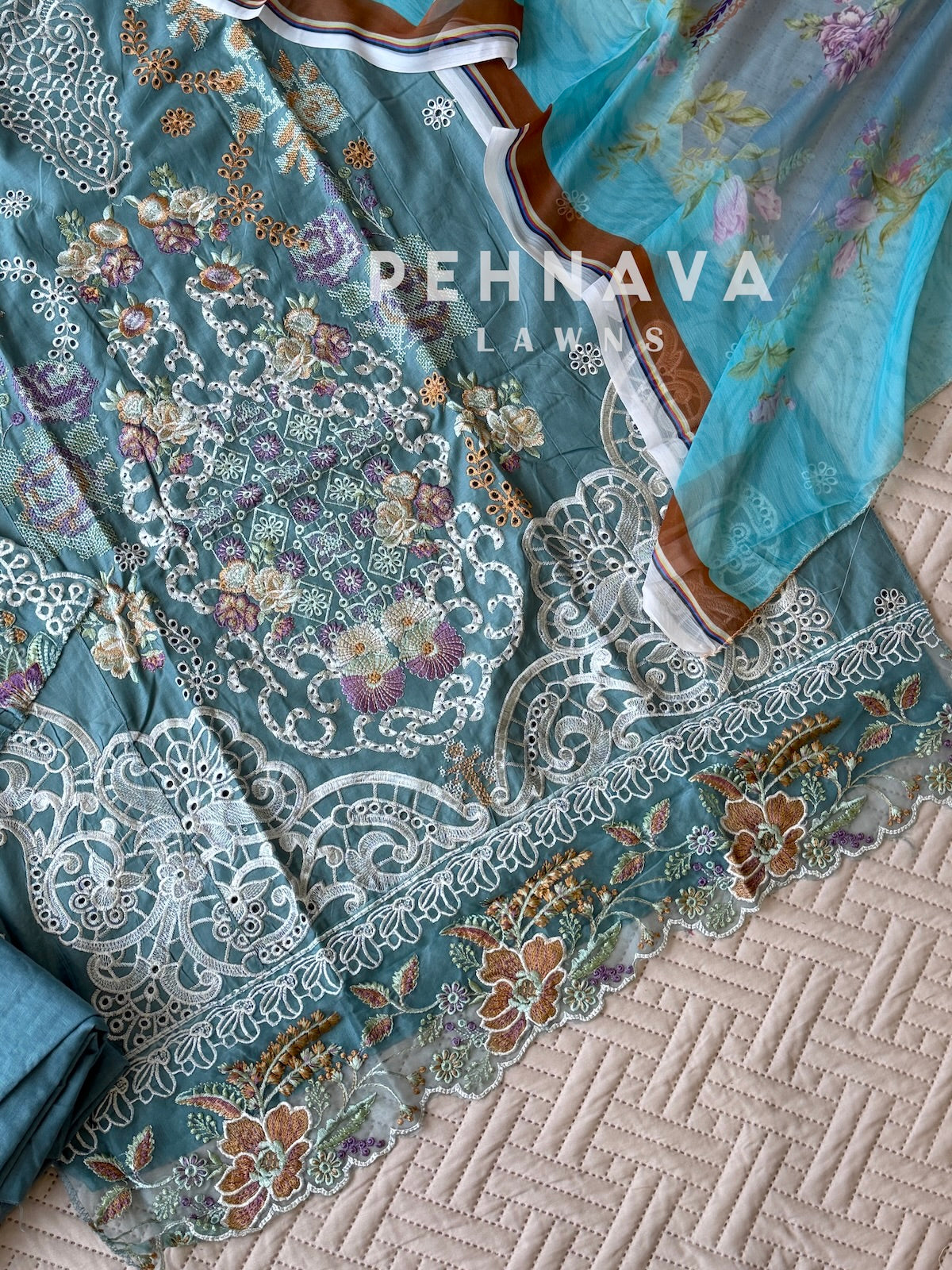 Embroidered Semi Stitched Suit-4213
