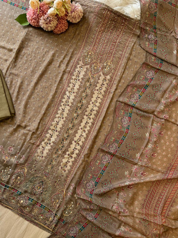 Dual Coloured Muslin Suit-228