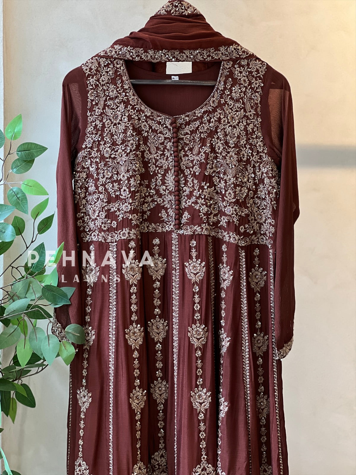 Handworked two piece anarkali set