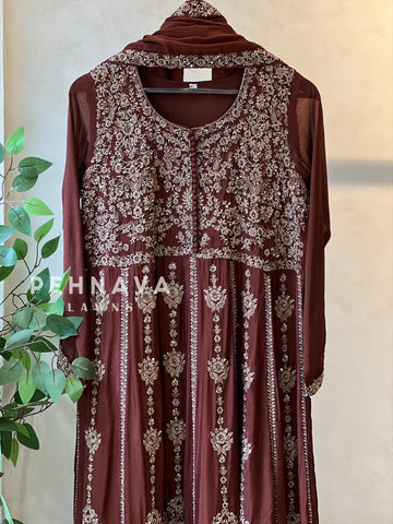 Handworked two piece anarkali set