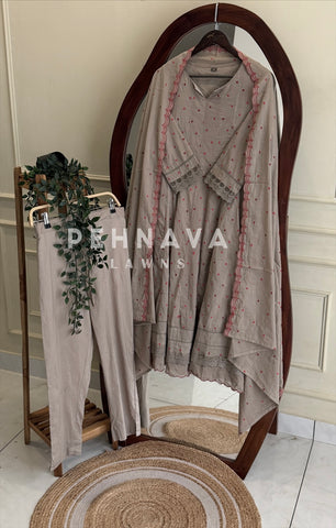 Lace-Trimmed Polka Dot Set