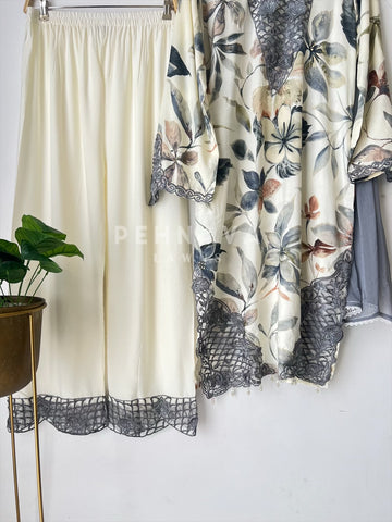 New Floral Embroidery Kurtha Suit Set-182