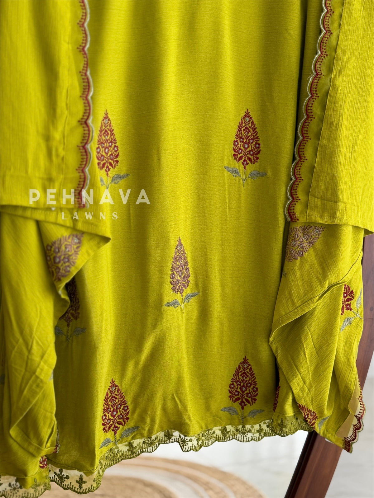 Crinkled Rayon Anarkali Set