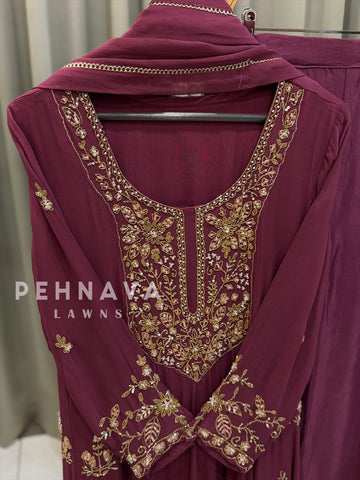 Heavy Handworked Anarkali Attire