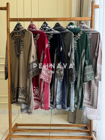 Minimal Embroidered Rayon Ethnic Set