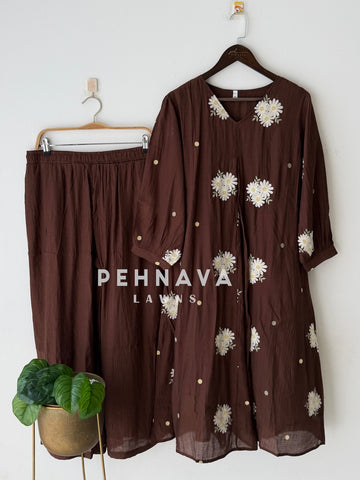 Floral Embroidered Imported Suit-2303