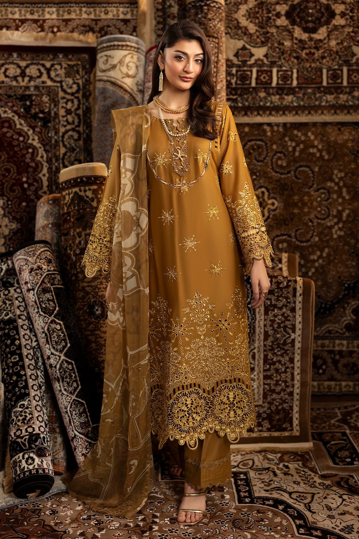 Adan’s Chenille premium unstitched suit-D03 - Pehnava Lawns