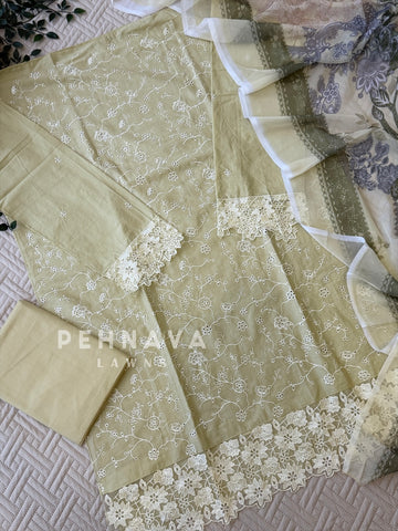 Embroidered Semi Stitched Suit-2181