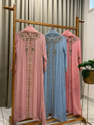 Premium Floral Handworked Jacket Dress