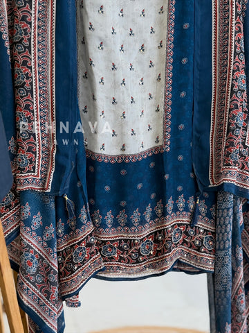 Ajrakh Panel Printed Suit Set