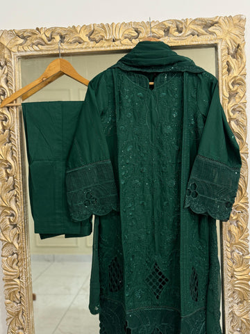 Pure Lawn Embroidery Suit-D11