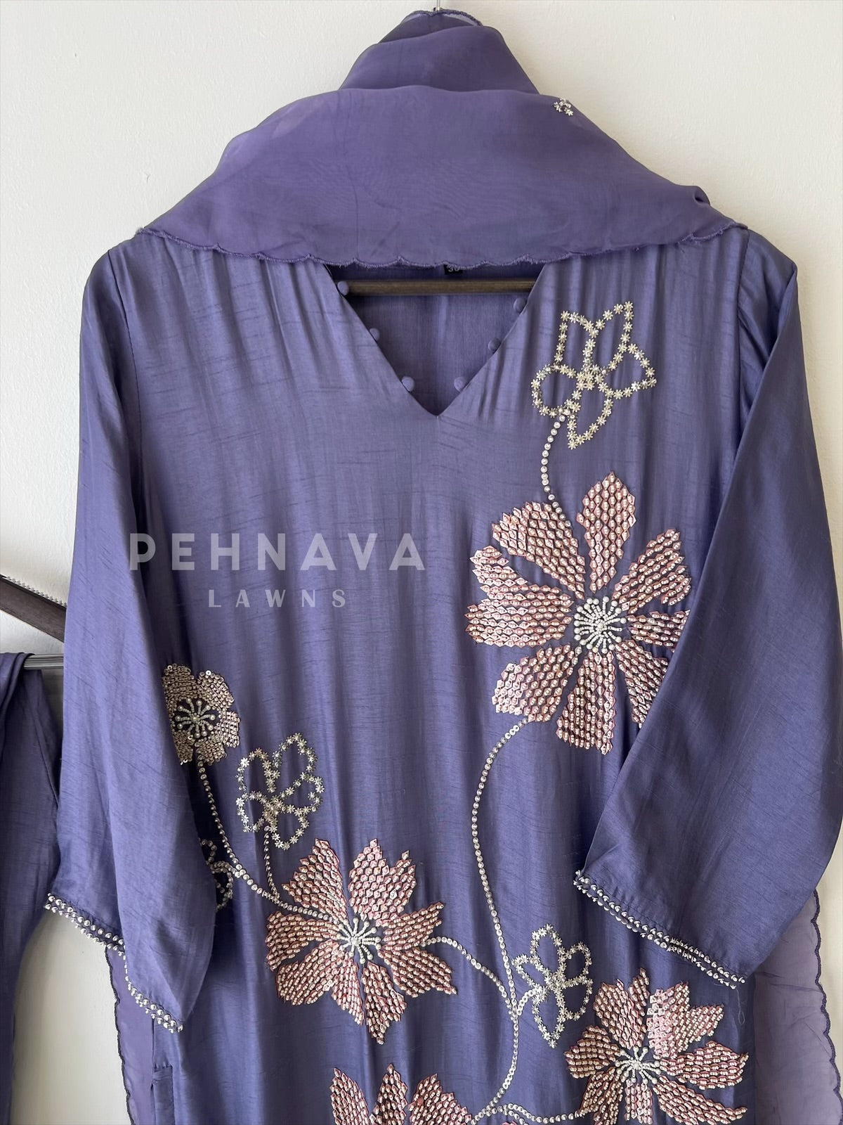 Heritage Bead Floral Suit-2285 - Pehnava Lawns