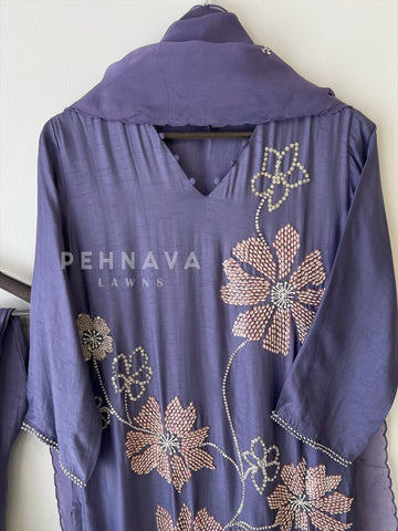 Heritage Bead Floral Suit-2285 - Pehnava Lawns