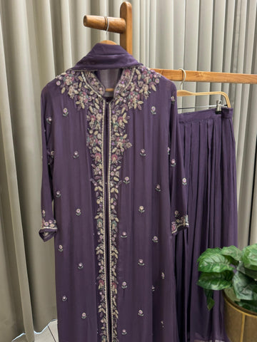 Premium Jacket Dress With Floral Handwork