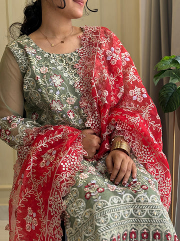 Party wear Organza Suit