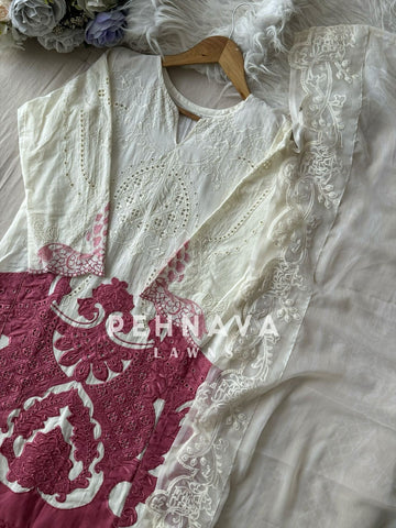 Multi Shaded Suit With Appliqué Design-1286c