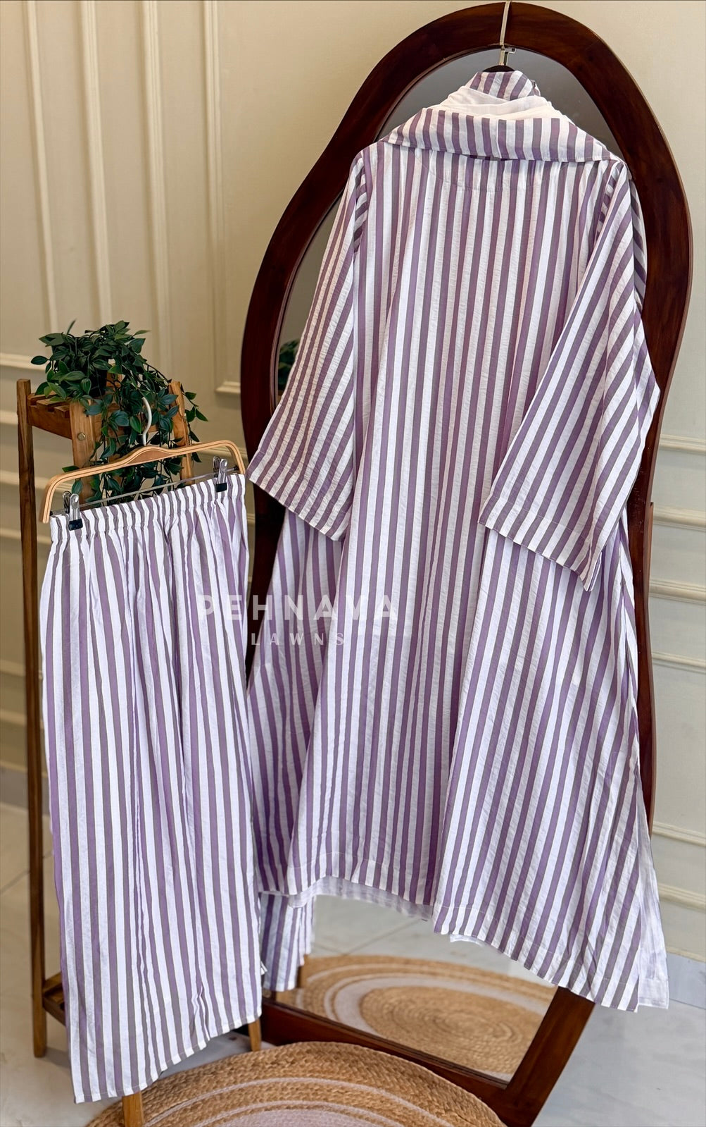 Striped Printed Three Piece Set 5137
