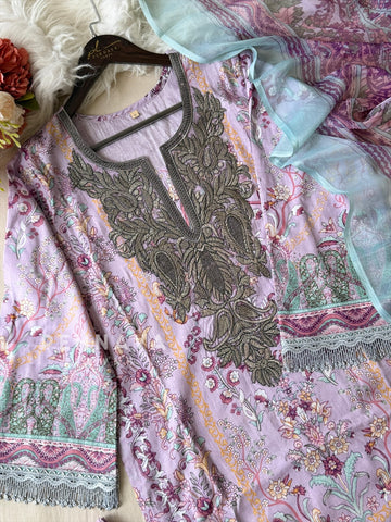 Casual Unstitched Suit with Dupatta 1861