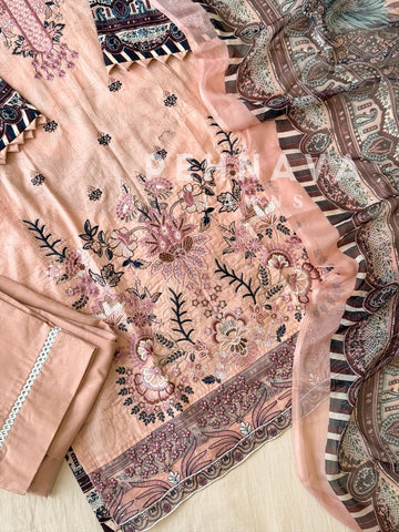 Signature Embroidered Lawn Unstitched Suit-3356
