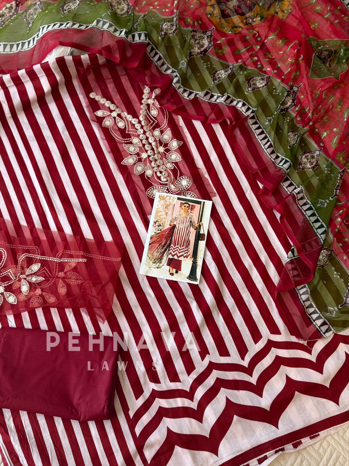 Signature Embroidered Unstitched Suit-1364