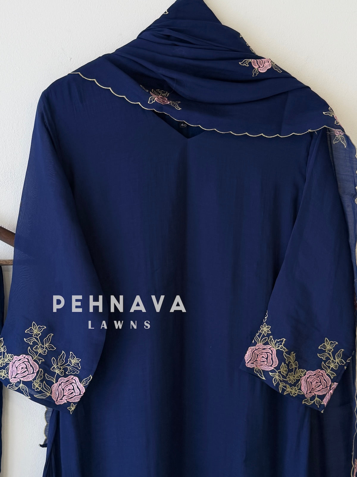 Chanderi Floral Embroidered Suit Set-13516