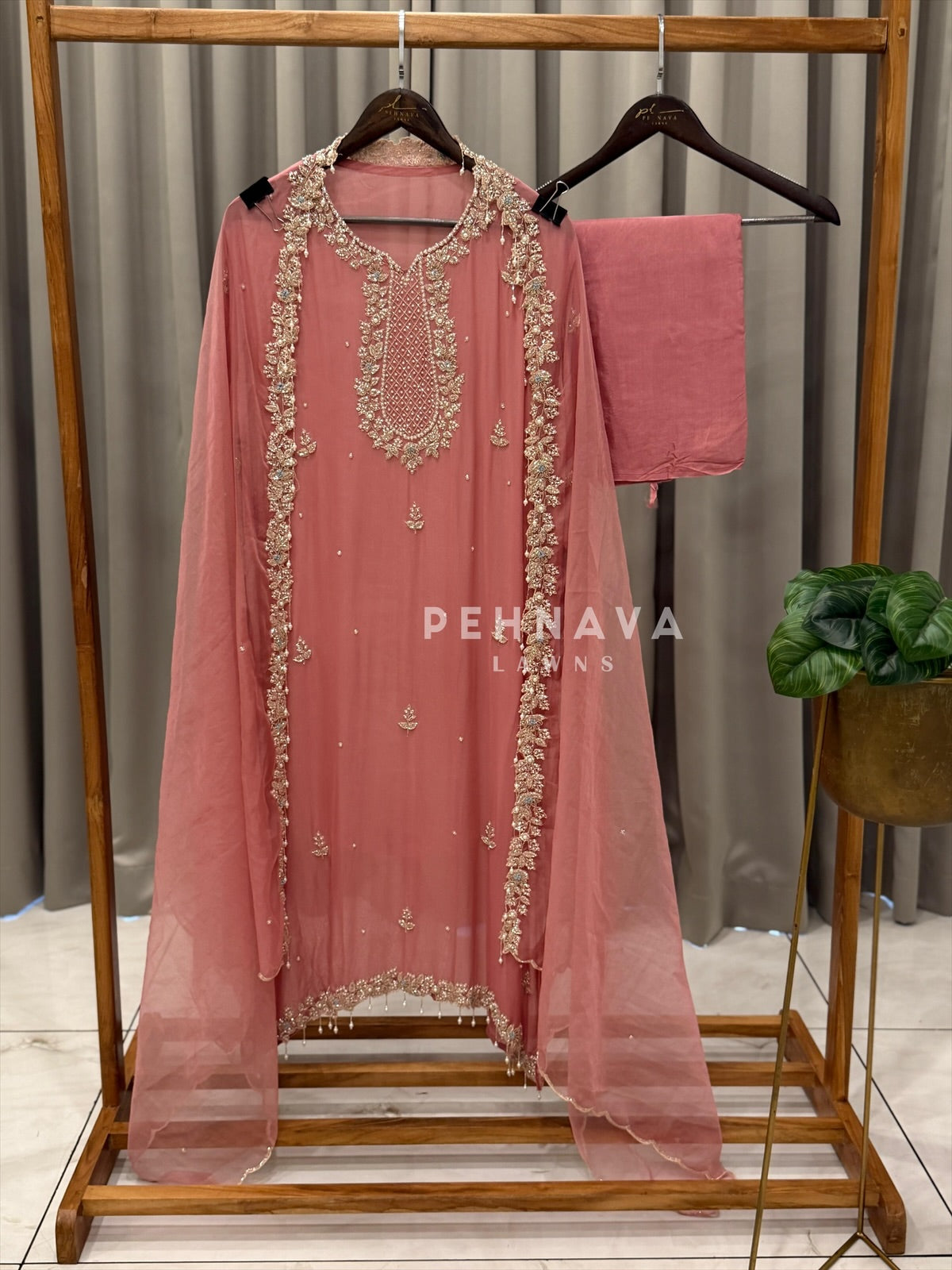 Premium Chiffon Handwork Semi-Stitched Suit-1078