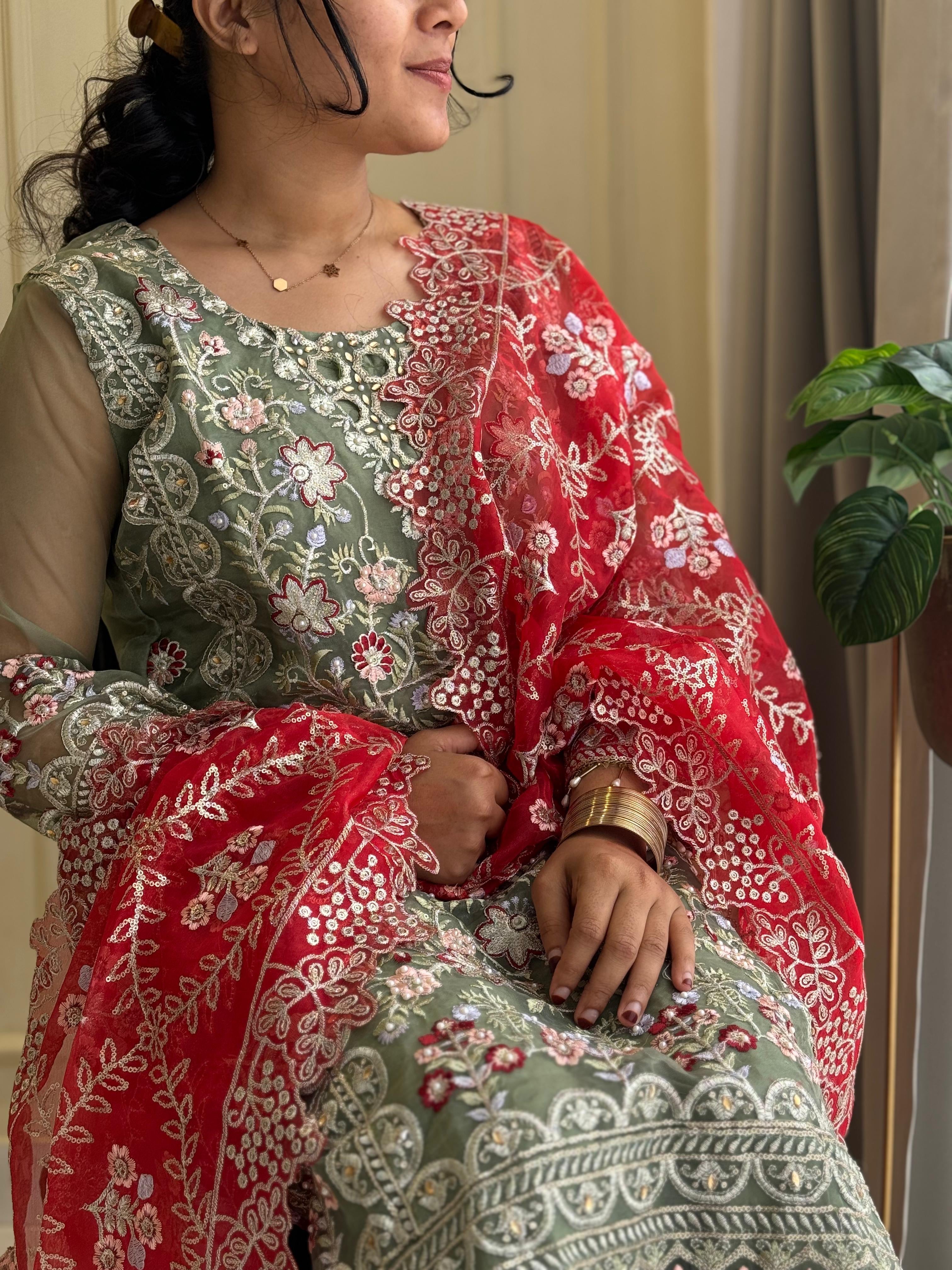 Party wear Organza Suit
