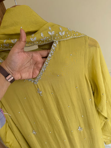 Viscous organza handworked suit-with color options (light)