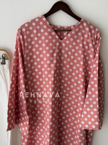 Polka Dot Cotton Printed Suit Set B232