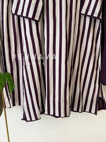 Striped Cotton Suit Set-6106