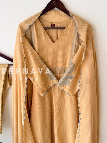 Cotacheck Embroidered Suit 13081