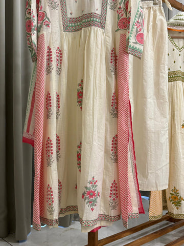 Cotton Floral Anarkali suit-2793