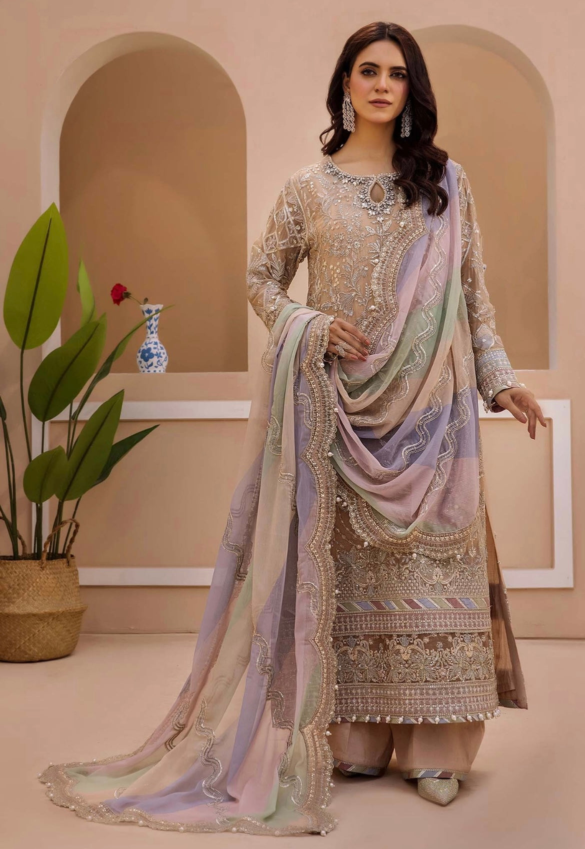 Semistitched Pure Chiffon Suit-1